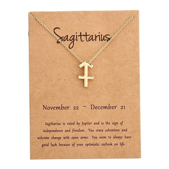 Sagittarius Dainty Minimalist Gift Charm Necklace - Picture 1 of 8